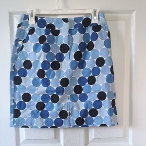 Talbots Blue and Black Polka Dot Pencil Skirt